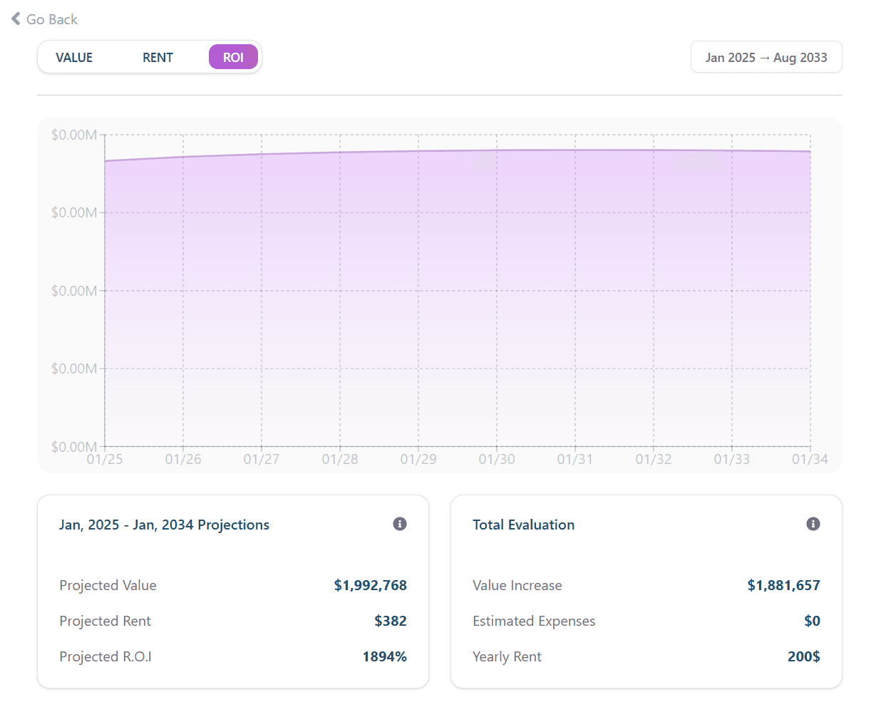 AI property report interface